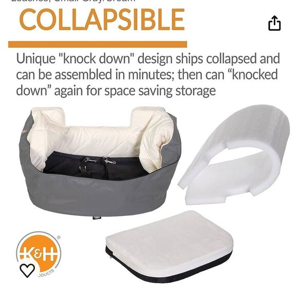 K&H Bucket Booster Collapsible Pet Seat Small, dogs up to 20 lbs. NWT - Picture 3 of 6